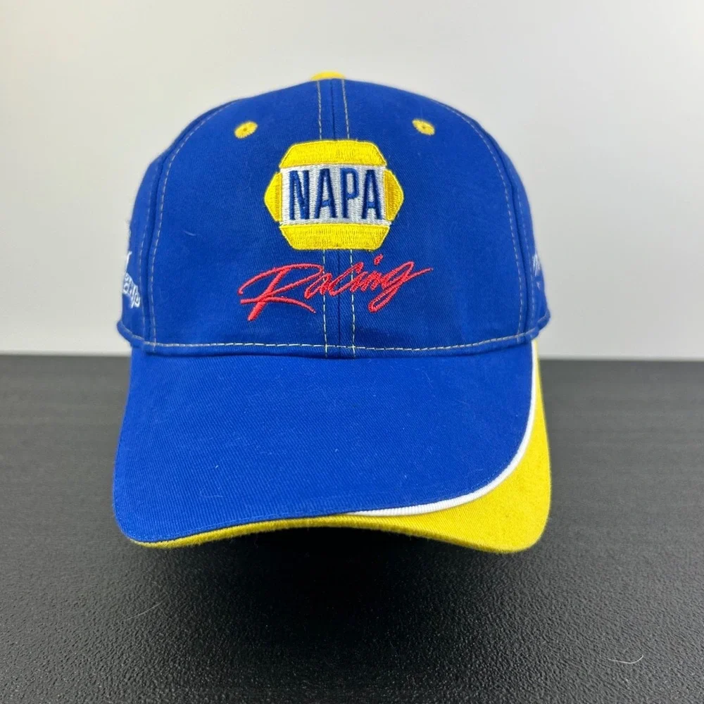 Vintage NAPA Racing Hat Cap Strap Back Adjustable Blue Martin Truex Jr Nascar 56